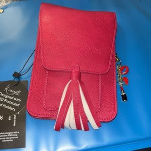 K-Carroll crossbody Fuscia with purse charm - Secure style